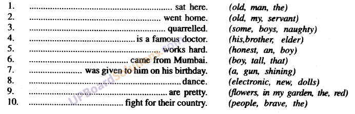 UP Board Solutions for Class 9 English Grammar Chapter 1 Parts of Sentence image 2