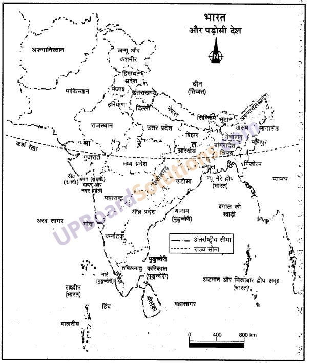 UP Board Solutions for Class 9 Social Science Geography Chapter 1 भारत-आकार एवं स्थिति