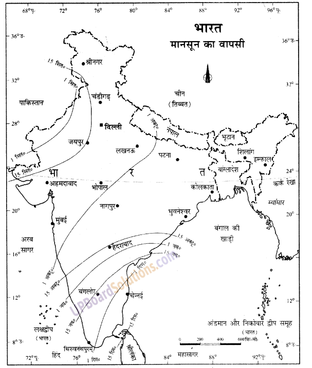 UP Board Solutions for Class 9 Social Science Geography Chapter 4 जलवायु