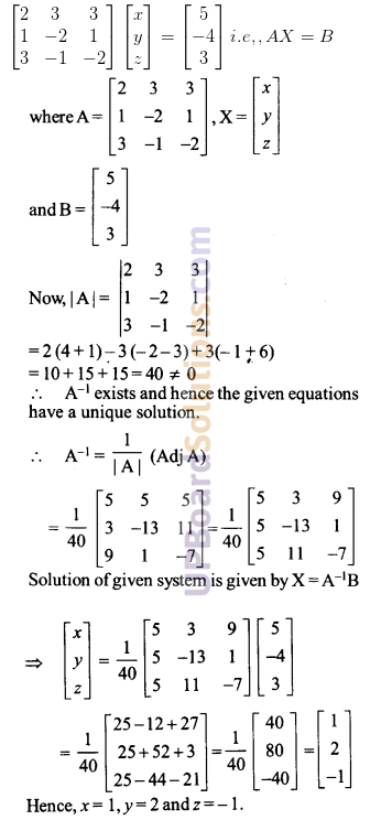 UP Board Solutions for Class 12 Maths Chapter 4 Determinants image 133