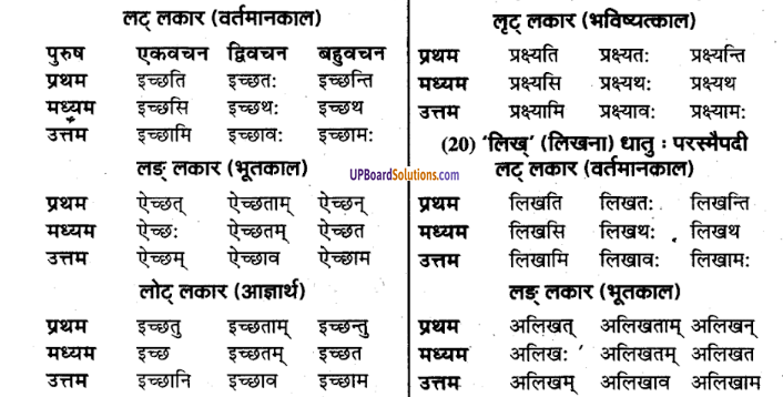 UP Board Solutions for Class 9 Sanskrit Chapter 4 धातु-रूप प्रकरण (व्याकरण)
