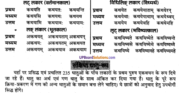 UP Board Solutions for Class 9 Sanskrit Chapter 4 धातु-रूप प्रकरण (व्याकरण)