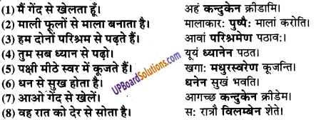 UP Board Solutions for Class 9 Sanskrit Chapter 8 हिन्दी वाक्यों का संस्कृत में अनुवाद 