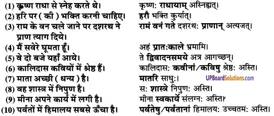 UP Board Solutions for Class 9 Sanskrit Chapter 8 हिन्दी वाक्यों का संस्कृत में अनुवाद 