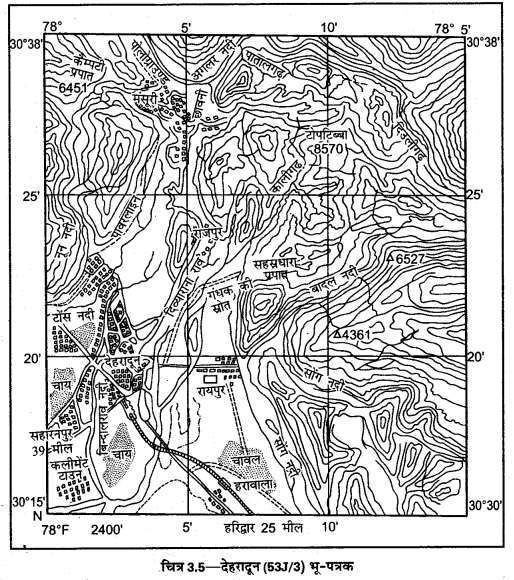 UP Board Solutions for Class 12 Geography Practical Work Chapter 3 Topographical Sheets 4