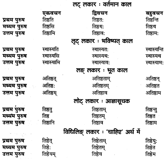 UP Board Solutions for Class 11 Sahityik Hindi धातु-रूप-प्रकरणे 1