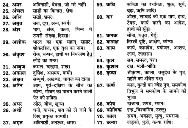 UP Board Solutions for Class 11 Samanya Hindi अनेकार्थी शब्द img-3