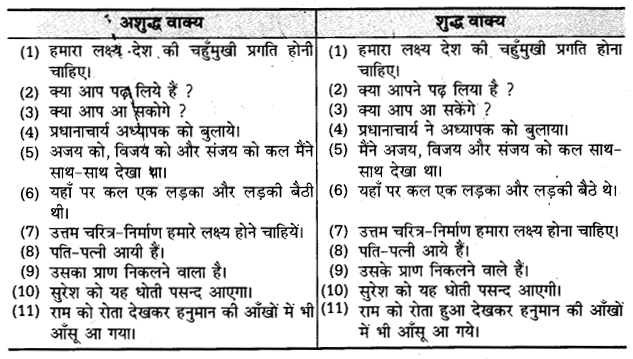 UP Board Solutions for Class 11 Samanya Hindi वाक्यों में त्रुटि-मार्जन img-1