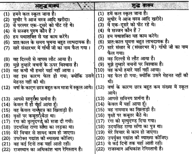 UP Board Solutions for Class 11 Samanya Hindi वाक्यों में त्रुटि-मार्जन img-16