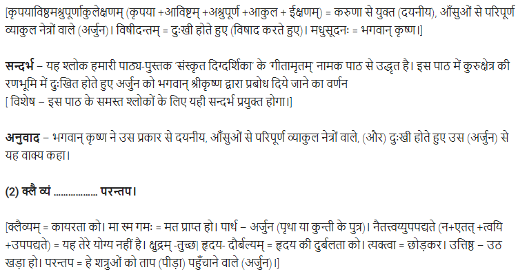 UP Board Solutions for Class 11 Samanya Hindi संस्कृत दिग्दर्शिका Chapter 5 गीतामृतम् img-2